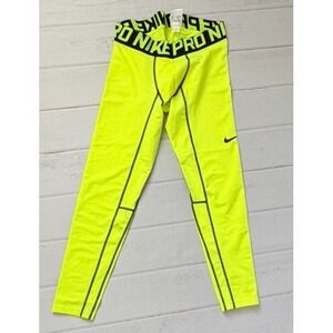 Nike‎ Pro Men's Compression Pants Size XXL Neon Yellow 596297 702 New